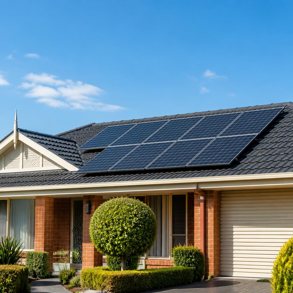 Solar panels installed on a Wyndham home roof